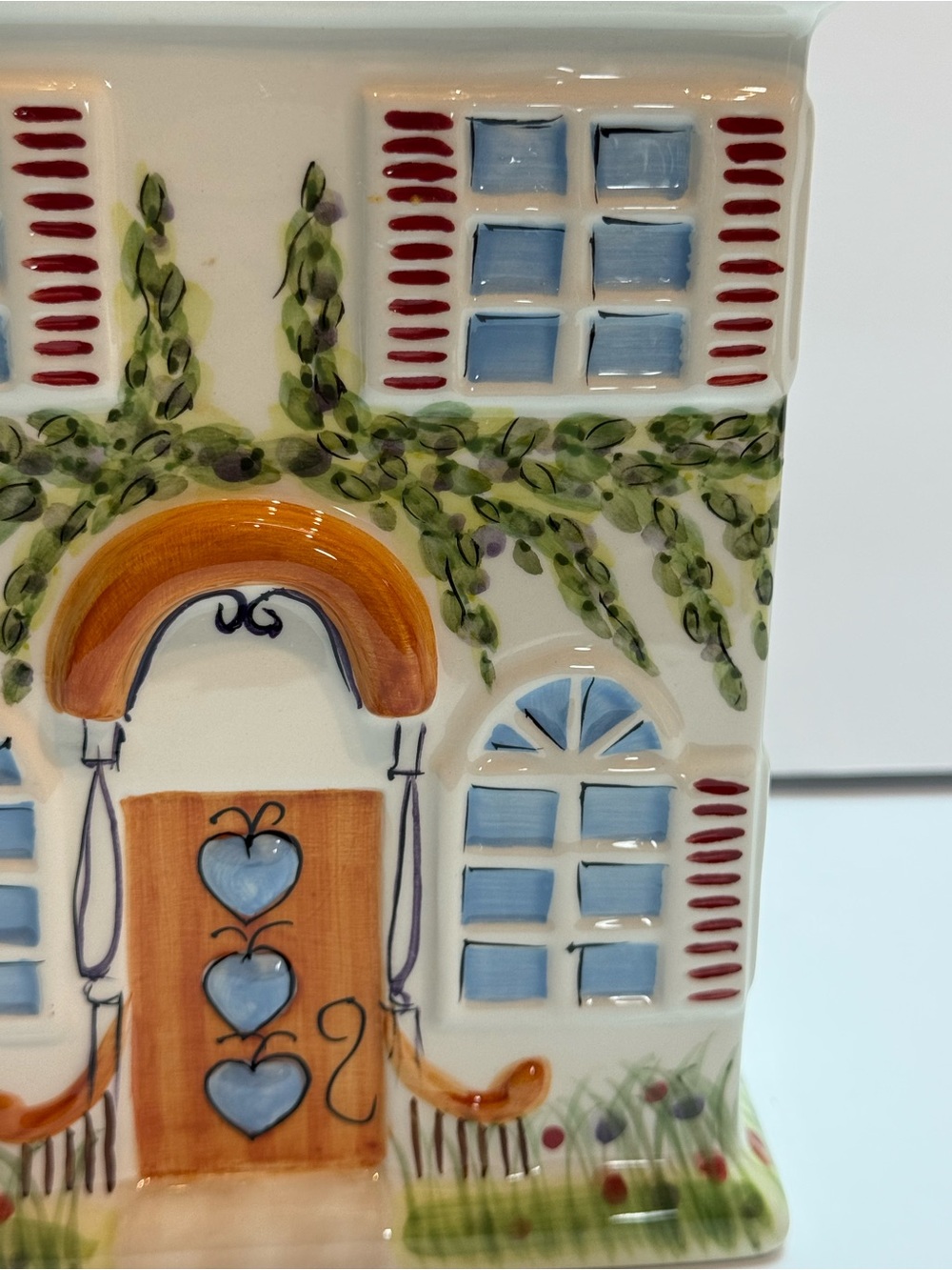 Dario Farrucci Designs House Shaped Handpainted Cookie Jar - Picture 4 of 12